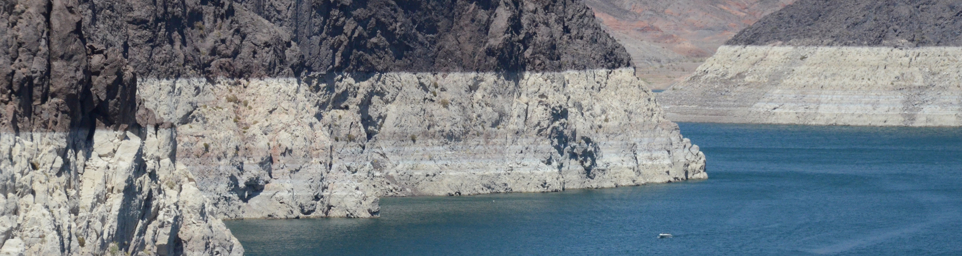 Lake Mead low water level in 2014. Photo by Ken Dewey, Applied Climate Science, SHR, UNL